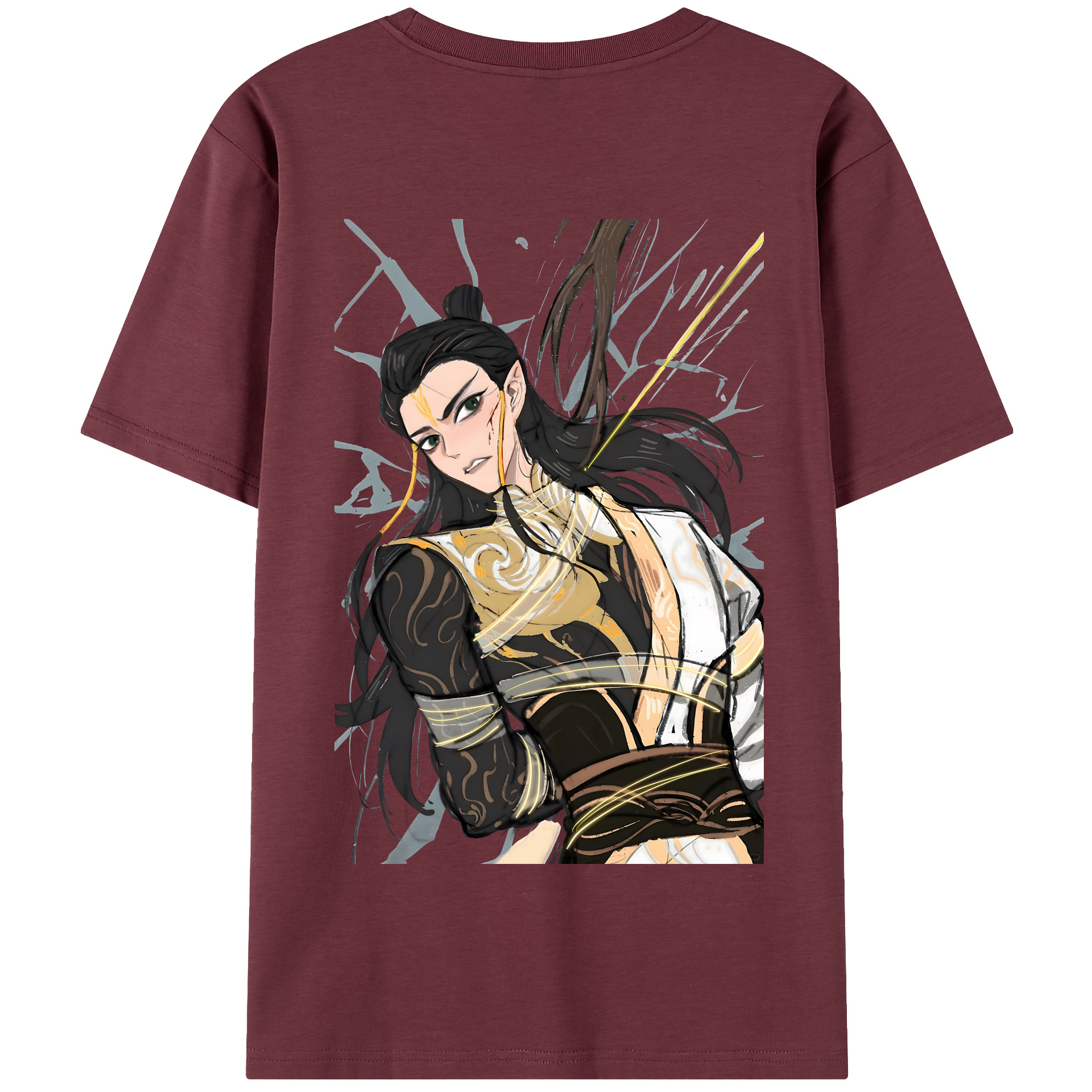 （画像用） Ne Zha 2 ナタ 魔童の大暴れ 綿100％半袖Tシャツ（背面プリント）